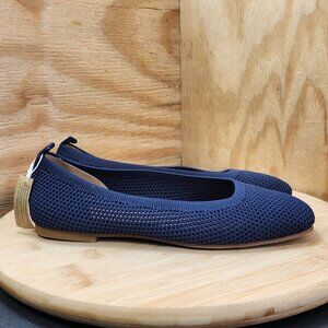 Lucky Brand Daneric Womens Blue Knit Washable Flats Shoes Size 6.5 Square Toe